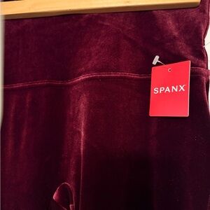 SPANX Velvet Leggings in Deep Burgundy size L